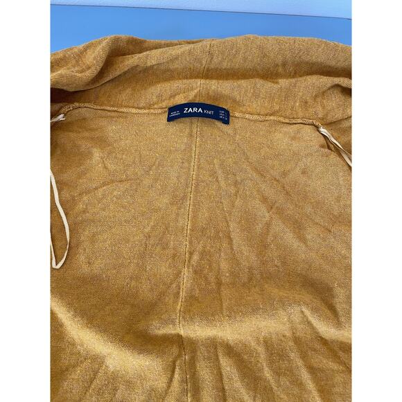 Zara Womens open front cardigan  mustard yellow size L - Picture 4 of 6